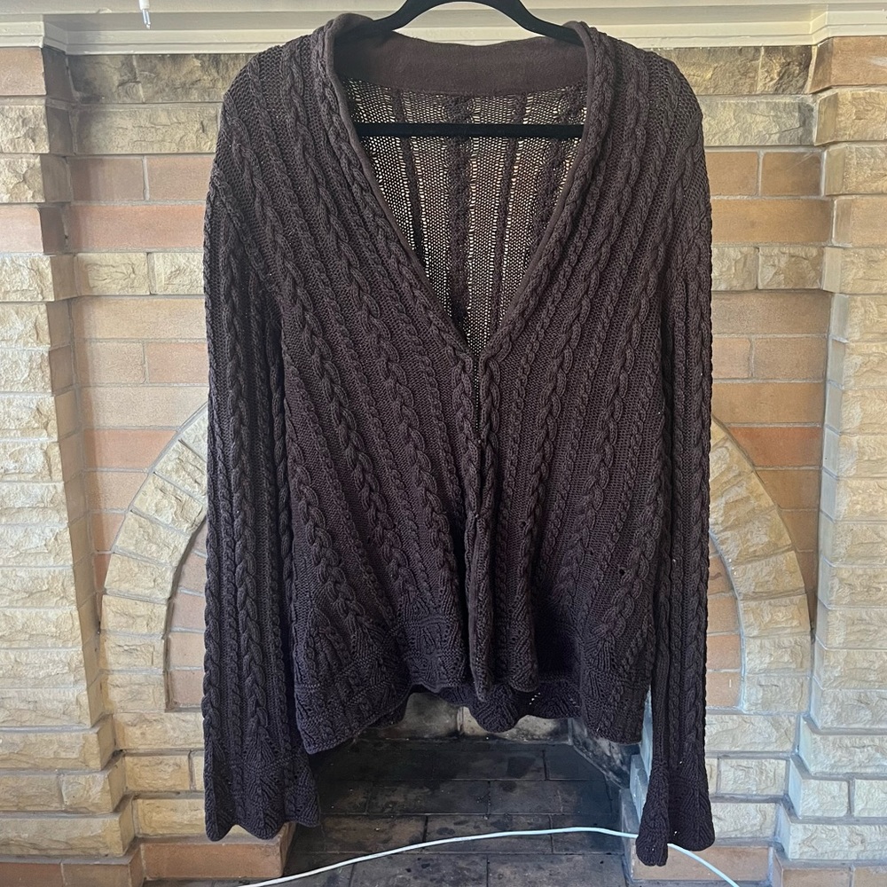 VINTAGE BROWN KNIT CARDIGAN